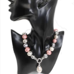 Luxury Style Cultured 12-15m White Potato Freshwater Pearl Necklace Cz Pave Shell Pearl Pendant Wedding