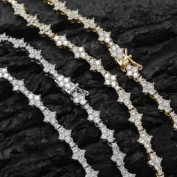 TOPGRILLZ New Honeycomb Necklace Classic 7MM Tennis Chain Hip Hop Punk Jewelry High Quality Choker Necklace For Anniversary Gift