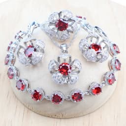 Bridal Silver 925 Round Olive Zircon Jewelry Sets Rings Bracelets Pendant Earrings Necklace Set For Women Wedding Jewellery