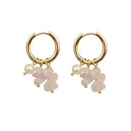 Women Bohemia Jewelry Of Small Hoops Pendant Earring With Crushed Stone Pearl Blue Green Stone Earrings