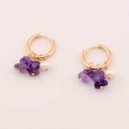 Women Bohemia Jewelry Of Small Hoops Pendant Earring With Crushed Stone Pearl Blue Green Stone Earrings