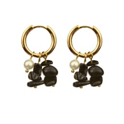 Women Bohemia Jewelry Of Small Hoops Pendant Earring With Crushed Stone Pearl Blue Green Stone Earrings