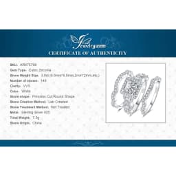 JewelryPalace 3Pcs 925 Sterling Silver Halo Wedding Engagement Ring Set for Women 2.9ct Princess Cut AAAAAA CZ Fashion Jewelry