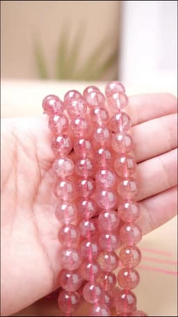 5A Quality Natural Brazil Strawberry Crystal Quartz Bead Round Loose Spacer Lucky Bead For Jewelry Making Diy Bracelet Accessory