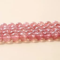 5A Quality Natural Brazil Strawberry Crystal Quartz Bead Round Loose Spacer Lucky Bead For Jewelry Making Diy Bracelet Accessory