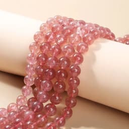 5A Quality Natural Brazil Strawberry Crystal Quartz Bead Round Loose Spacer Lucky Bead For Jewelry Making Diy Bracelet Accessory