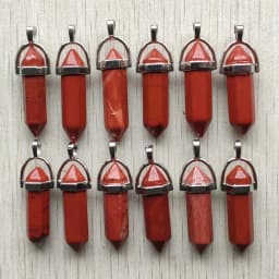 Fast Shipping Natural Stone Quartz Aventurine Lapis Crystal Hexagonal Pillar Pendants for Jewelry Accessories 12pcs Wholesale