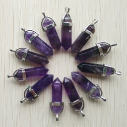 Fast Shipping Natural Stone Quartz Aventurine Lapis Crystal Hexagonal Pillar Pendants for Jewelry Accessories 12pcs Wholesale
