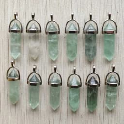 Fast Shipping Natural Stone Quartz Aventurine Lapis Crystal Hexagonal Pillar Pendants for Jewelry Accessories 12pcs Wholesale