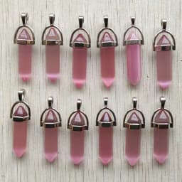 Fast Shipping Natural Stone Quartz Aventurine Lapis Crystal Hexagonal Pillar Pendants for Jewelry Accessories 12pcs Wholesale