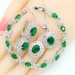 Purple Amethyst Dubai Silver 925 Bridal Jewelry Sets For Women Bracelet Hoop Earrings Necklace Pendant Rings Best Gift