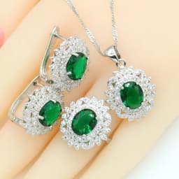 Purple Amethyst Dubai Silver 925 Bridal Jewelry Sets For Women Bracelet Hoop Earrings Necklace Pendant Rings Best Gift
