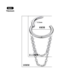 VOJO G23 Titanium 16G Cartilage Helix Piercing Jewelry, Stainless Steel Chain Dangle Hoop Earrings for Women