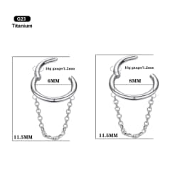 VOJO G23 Titanium 16G Cartilage Helix Piercing Jewelry, Stainless Steel Chain Dangle Hoop Earrings for Women