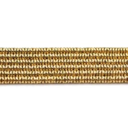 Real Gold Plated 4x1MM Wavy Flat Round Hematite Natural Stone Spacer Loose Beads For Jewelry Making Diy Bracelets Accessories