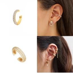 ROXI 925 Sterling Silver 9mm C-shaped Ear Cuff Micro Inlaid Zircon Clip Earrings For Women Men 1 Piece Earcuff For Unpierce Ear