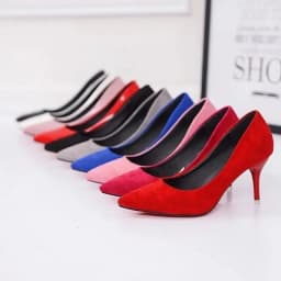 2023Large Size Women's Pumps Pointed Toe Patent Leather High Heels Dress Shoes White Wedding Thin Basic Pump Red