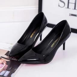 2023Large Size Women's Pumps Pointed Toe Patent Leather High Heels Dress Shoes White Wedding Thin Basic Pump Red