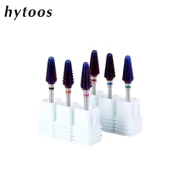 HYTOOS Purple Tornado Bit 3/32 Carbide Nail Drill Bits Milling Cutters For Manicure Remove Gel Electric File Accessories