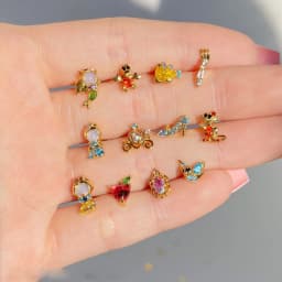 4Pcs Exquisite Cartoon Heart Earrings For Women Bling Zircon Stud Earring Girl Wedding Party Sweet Jewelry Piercing Brincos