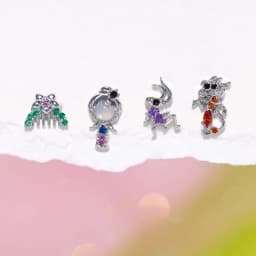 4Pcs Exquisite Cartoon Heart Earrings For Women Bling Zircon Stud Earring Girl Wedding Party Sweet Jewelry Piercing Brincos