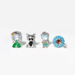 4Pcs Exquisite Cartoon Heart Earrings For Women Bling Zircon Stud Earring Girl Wedding Party Sweet Jewelry Piercing Brincos