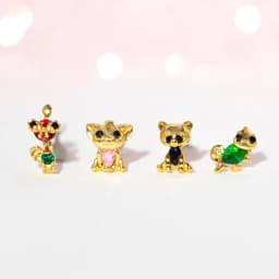 4Pcs Exquisite Cartoon Heart Earrings For Women Bling Zircon Stud Earring Girl Wedding Party Sweet Jewelry Piercing Brincos