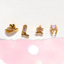 4Pcs Exquisite Cartoon Heart Earrings For Women Bling Zircon Stud Earring Girl Wedding Party Sweet Jewelry Piercing Brincos
