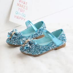 Fashion Girls Shoes Kids Flats Shoes Sequins Rhinestone Princess With Butterfly-Knot Flats Shoes For Students New Autumn 2022