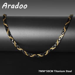 ARADOO Titanium Steel Men's Necklace Collar Simple Design Stainless Steel Magnetic Necklaces
