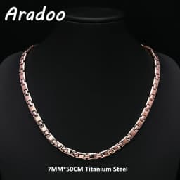 ARADOO Titanium Steel Men's Necklace Collar Simple Design Stainless Steel Magnetic Necklaces