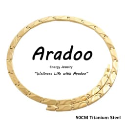 ARADOO Titanium Steel Men's Necklace Collar Simple Design Stainless Steel Magnetic Necklaces