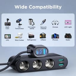 Joyroom 139W 7 in 1 Car Charger Adapter Fast PD QC3.0 Socket Cigarette Lighter Splitter Charge Independent Switches DC Outlet