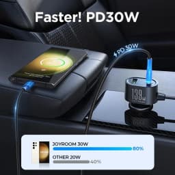 Joyroom 139W 7 in 1 Car Charger Adapter Fast PD QC3.0 Socket Cigarette Lighter Splitter Charge Independent Switches DC Outlet