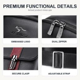 Men Leather Chest Bag Crossbody Sling Bag Casual Business Travel Shoulder Messenger Bag Black Brown