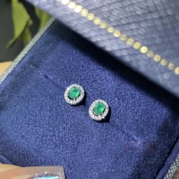 100% Natural emerald Stud earrings Luxury Style 3*4 mm 925 Silver Colombian origin 0.5ct