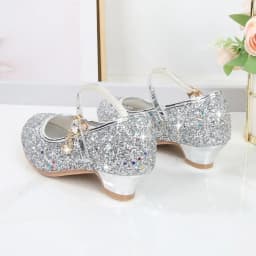 Girls Shoes Children High Heel Glitter Crystal Sandals Fashion Buckle Kids Princess Dance Shoe Student Performance Leather Shoes