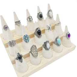 50pcs/Lot Wholesale Vintage Exaggerate Big Water Drop Finger Rings for Women Purple Crystal Oval Opal Stone Bear Acrylic Jewelry