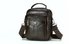 Men's crossbody bag, fashionable leather bag, trendy retro men's top layer cowhide shoulder bag