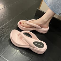 Thick Sole Wedges Flip Flops For Women Summer Clip Platform Sandals Woman Non-slip Beach Slippers Girls Outdoor Slides