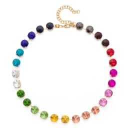 2023 Spring Summer Style Colorful Crystal Beads Necklace For Women Round Crystal Charms Choker Handmade Crystal Jewelry Party