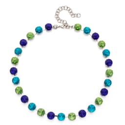 2023 Spring Summer Style Colorful Crystal Beads Necklace For Women Round Crystal Charms Choker Handmade Crystal Jewelry Party