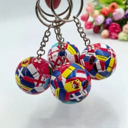 12/24 pcs New World Flag Football Keychain Country Soccer Club Fans Keyring Car Key Chains Souvenir Bag Pendant Accessories Gift