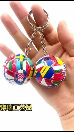 12/24 pcs New World Flag Football Keychain Country Soccer Club Fans Keyring Car Key Chains Souvenir Bag Pendant Accessories Gift