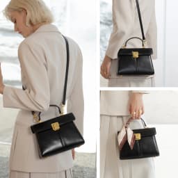 ITAMOOD Genuine Leather Handbag with Scarf | Luxury Designer Trendy Shoulder Bag Solid Color Commuting Bag | bags for women gift