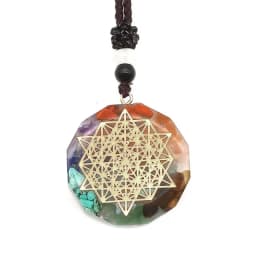 Reiki Healing Orgone Necklace Fashion Jewelry Yoga Natural Chakra Energy Orgonite 7 Chakra Pendant Necklace Pendulum Amulet