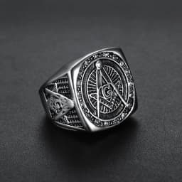 Fashion Rhinestone Masonic Ring Stainless Steel Charm Jewelry Exquisite Mason Freemason Women Men Ring SMR0012