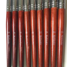 Big Size Round Sharp 1pcs 10#12#14#16#18#20#22#24 Kolinsky Sable Drawing Acrylic Nail Art Brush Red Wood Crystal Manicure Salon