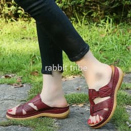 2024 Summer Women Wedge Sandals Premium Orthopedic Open Toe Sandals Vintage Anti-slip Leather Casual Female Platform Retro Shoes