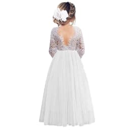 Princess Party Lace Flower Girl Dress Baby Kids Summer Wedding Birthday Dresses Children Clothing 2 4 6 8 10 12 14